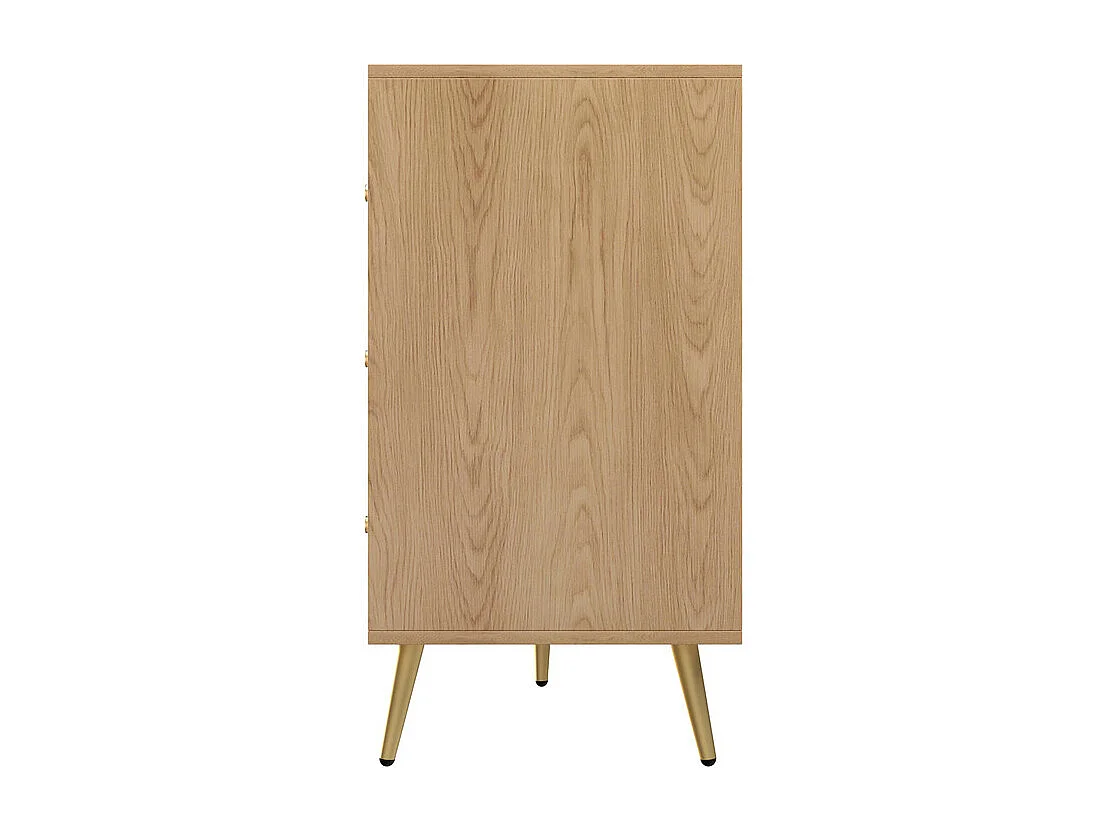 Commode 9 tiroirs - avec pieds en fer - Panneaux de particules - Naturel clair - 120x39x80cm