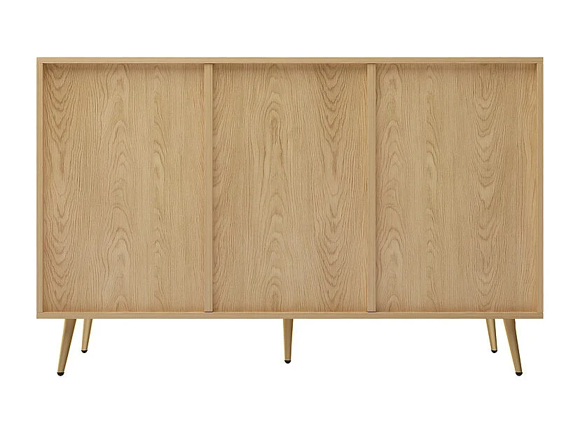 Commode 9 tiroirs - avec pieds en fer - Panneaux de particules - Naturel clair - 120x39x80cm