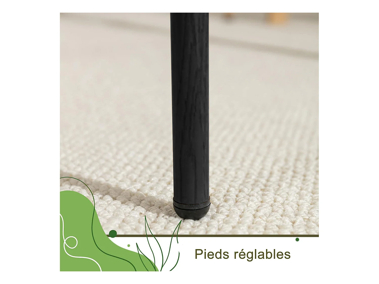 Set di 2 sedie da pranzo in rattan nero e legno naturale, struttura in metallo nero con seduta imbottita