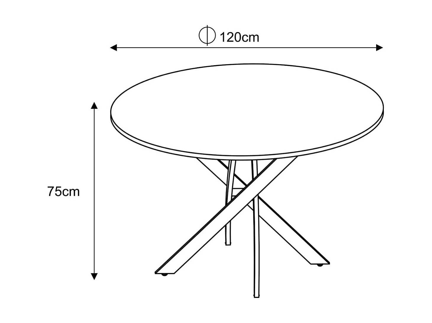 Table à manger ronde en verre trempé transparent et métal chromé – 4 personnes – CHIARA