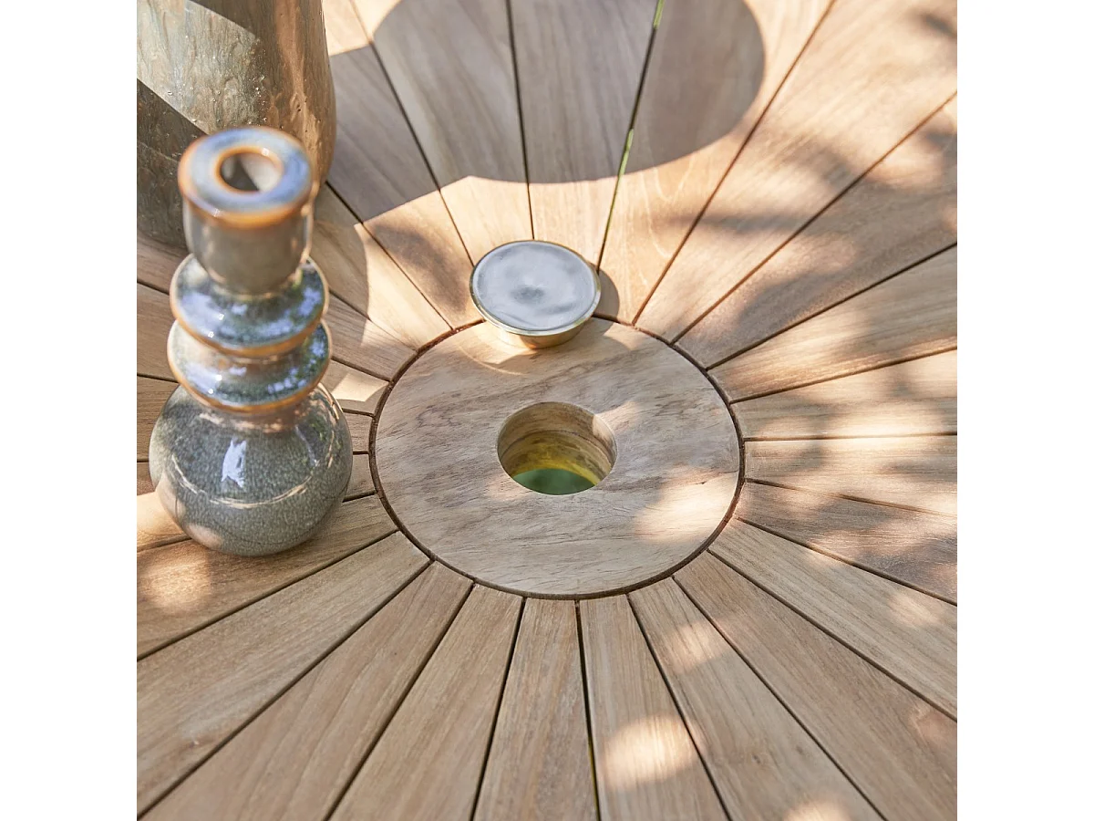 Set da giardino in legno di teak 120 Andria 2 poltrone