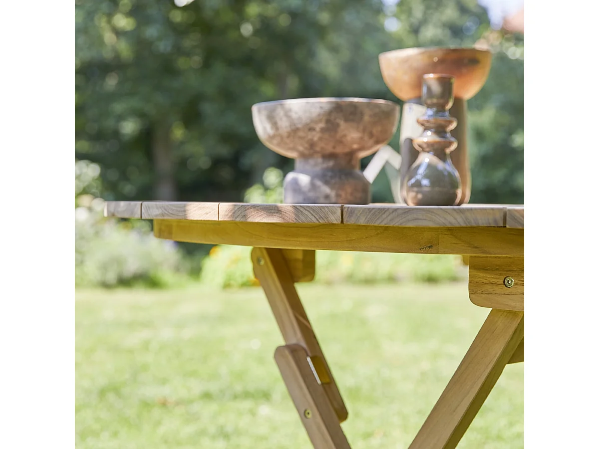 Set da giardino in legno di teak 120 Andria 2 poltrone