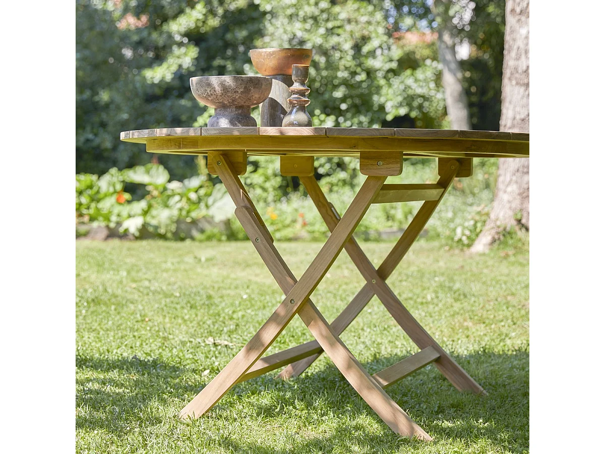 Set da giardino in legno di teak 120 Andria 2 poltrone