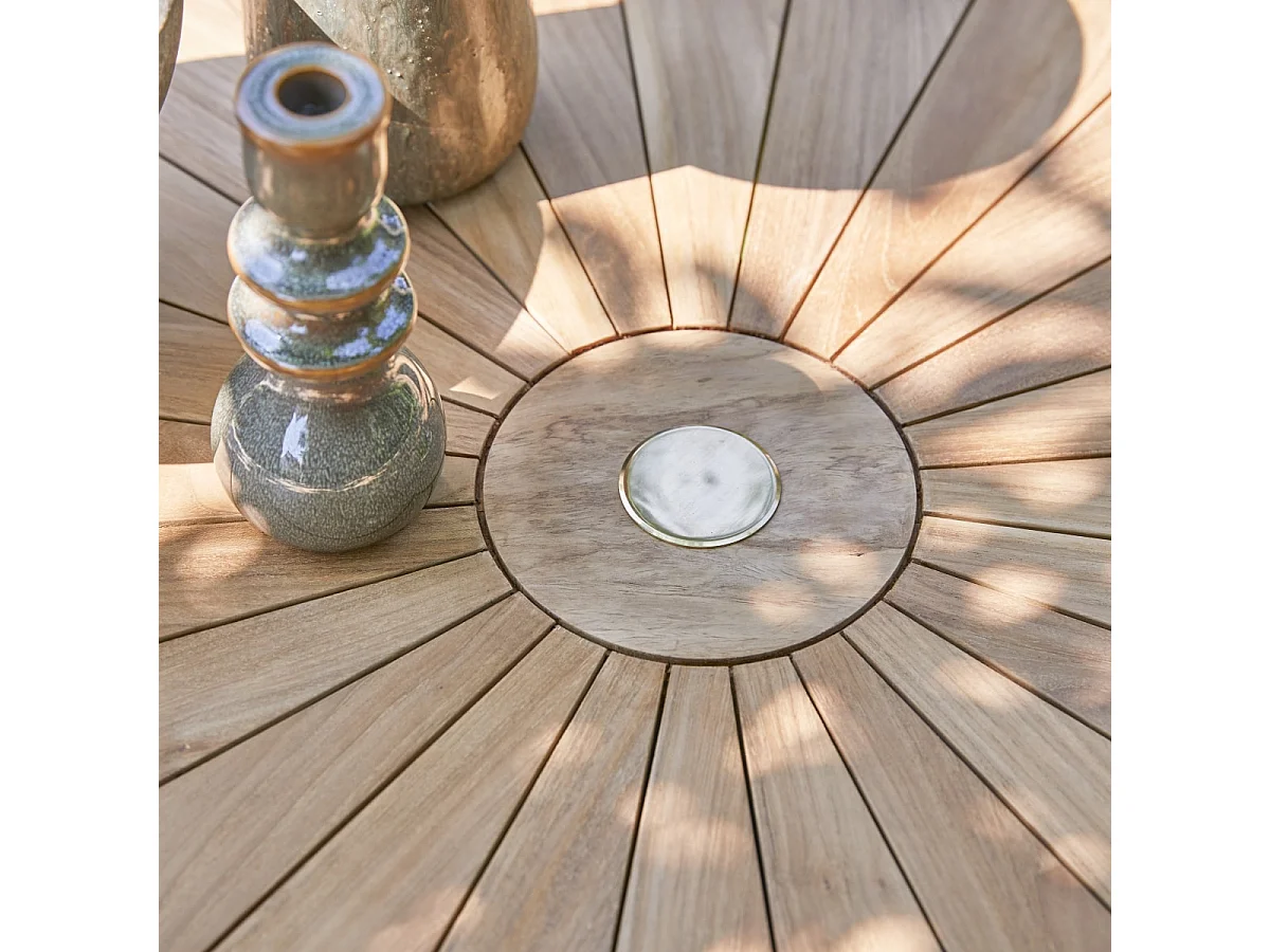 Set da giardino in legno di teak 120 Andria 2 poltrone