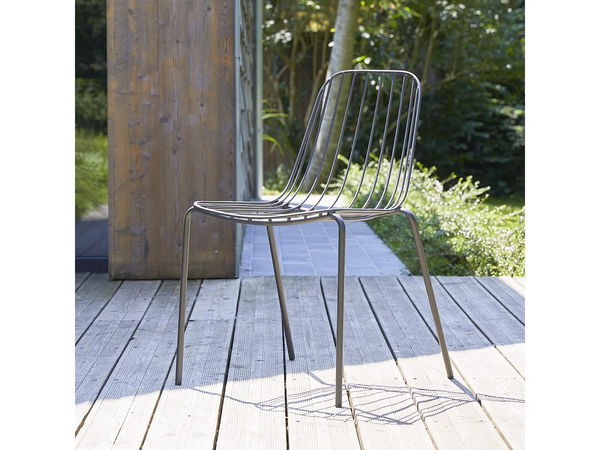 Sedia da giardino in metallo verniciato Arty dark grey