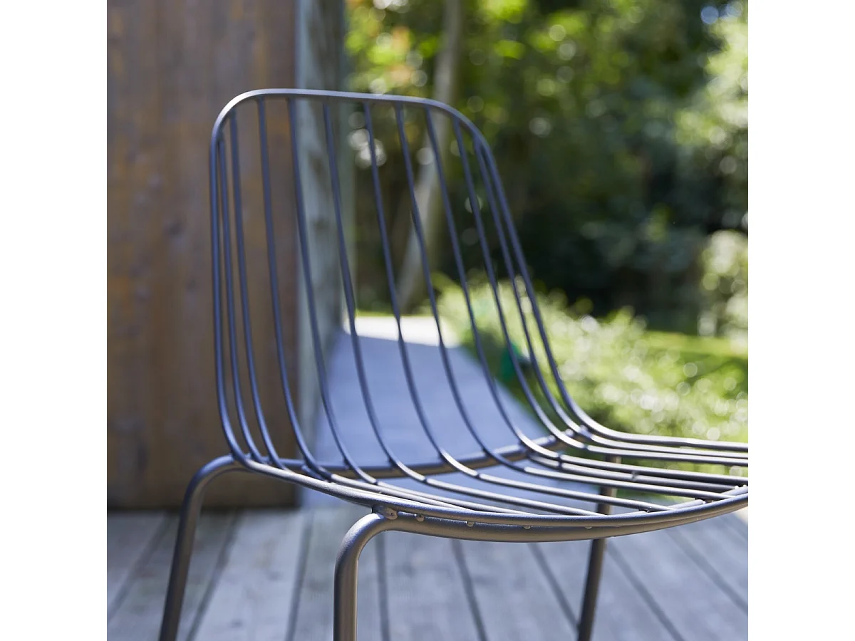 Sedia da giardino in metallo verniciato Arty dark grey