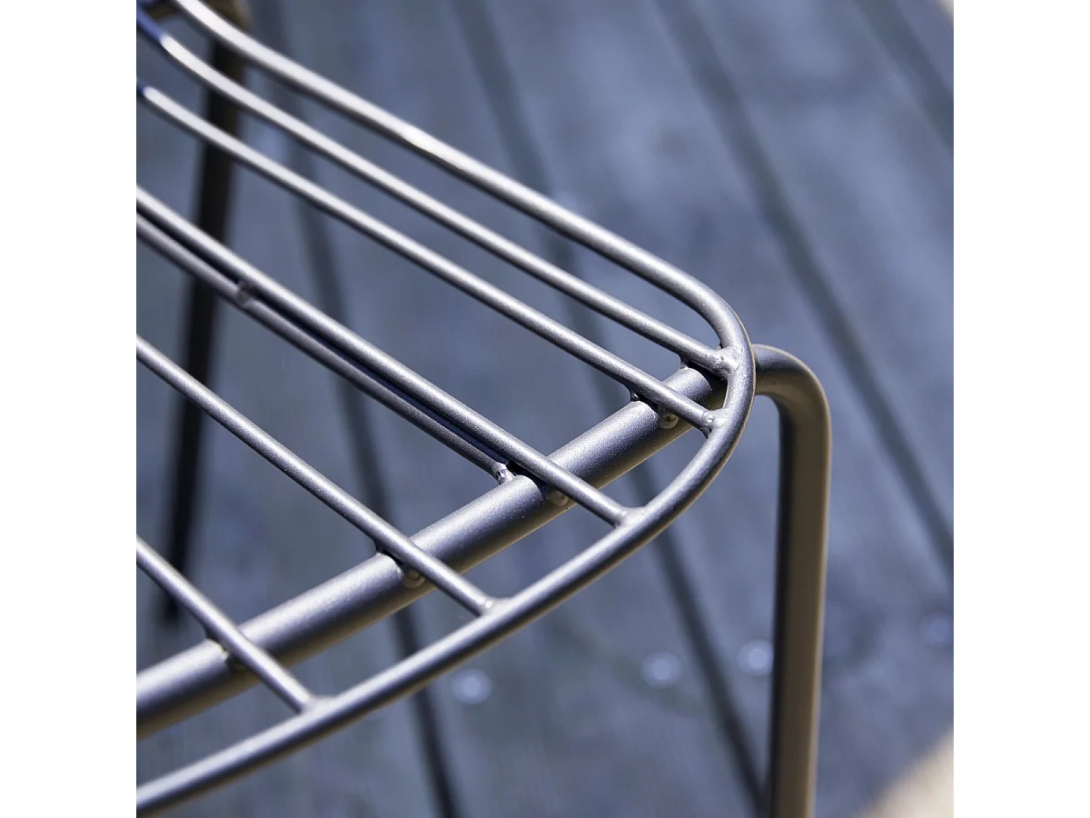 Sedia da giardino in metallo verniciato Arty dark grey
