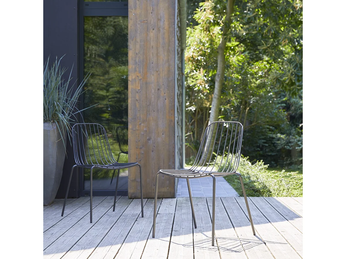 Sedia da giardino in metallo verniciato Arty dark grey