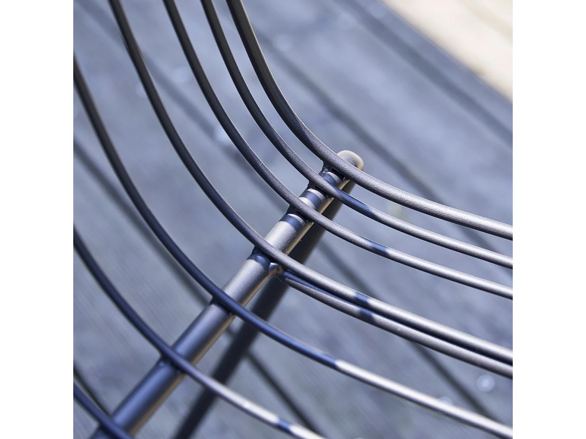 Sedia da giardino in metallo verniciato Arty dark grey