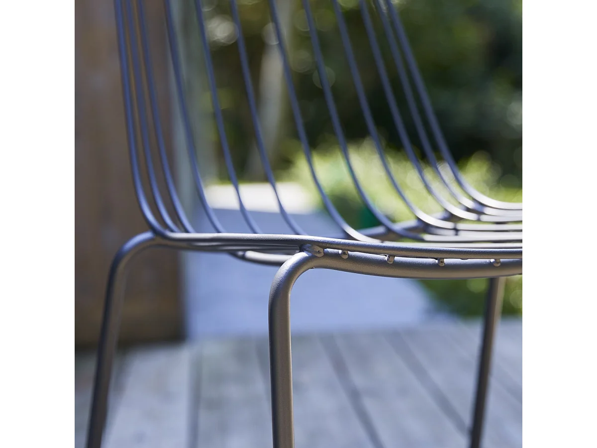 Sedia da giardino in metallo verniciato Arty dark grey