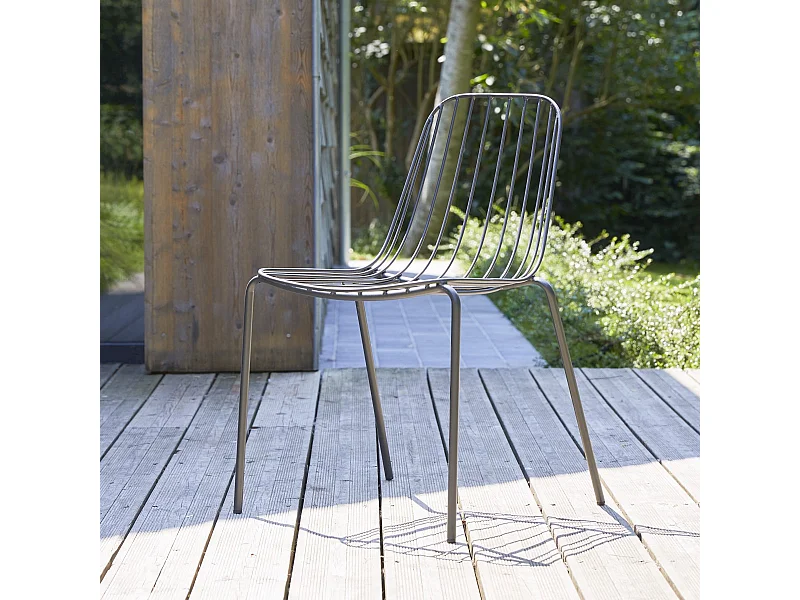Sedia da giardino in metallo verniciato Arty dark grey