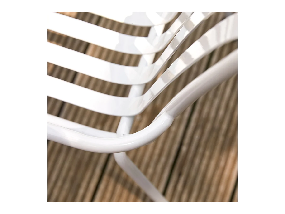 Fauteuil de jardin en métal peint Gaby white