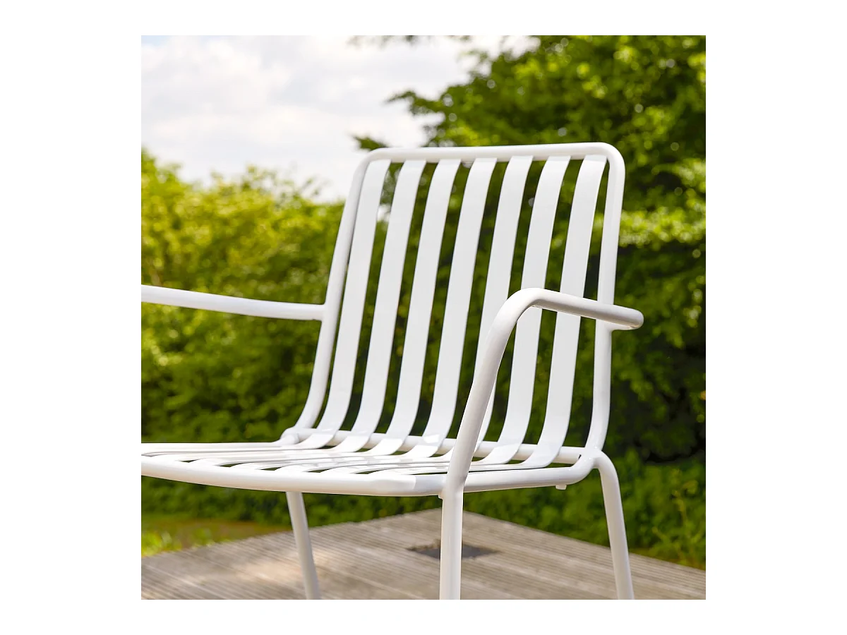 Fauteuil de jardin en métal peint Gaby white