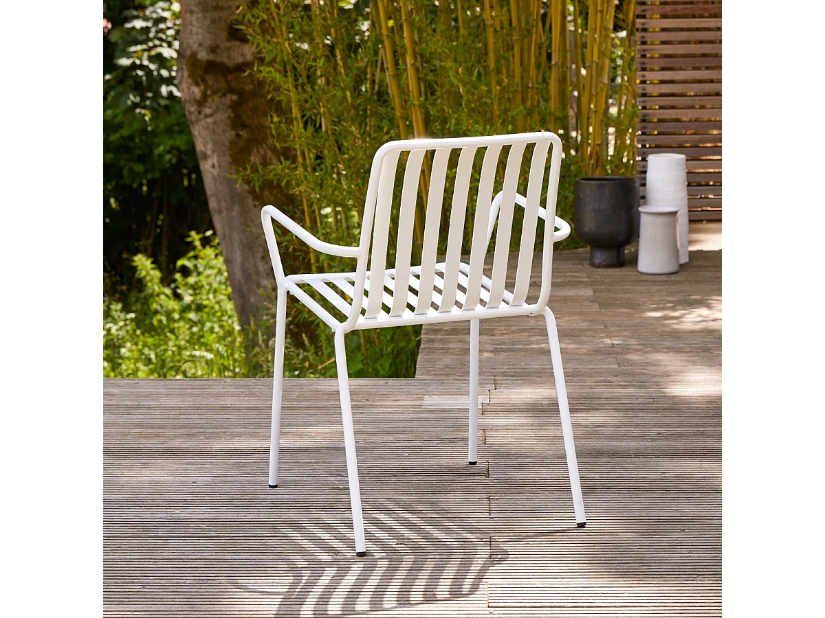 Fauteuil de jardin en métal peint Gaby white