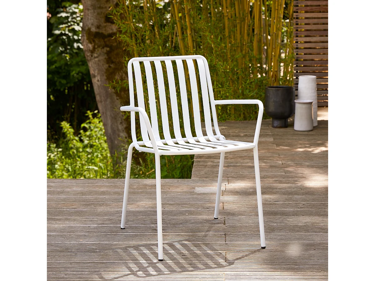 Gaby - White metal garden armchair