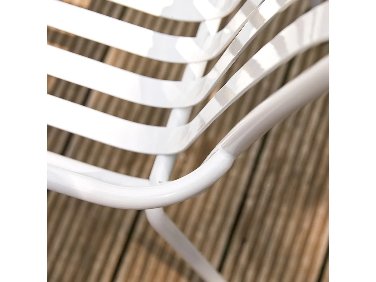 Gaby - White metal garden armchair