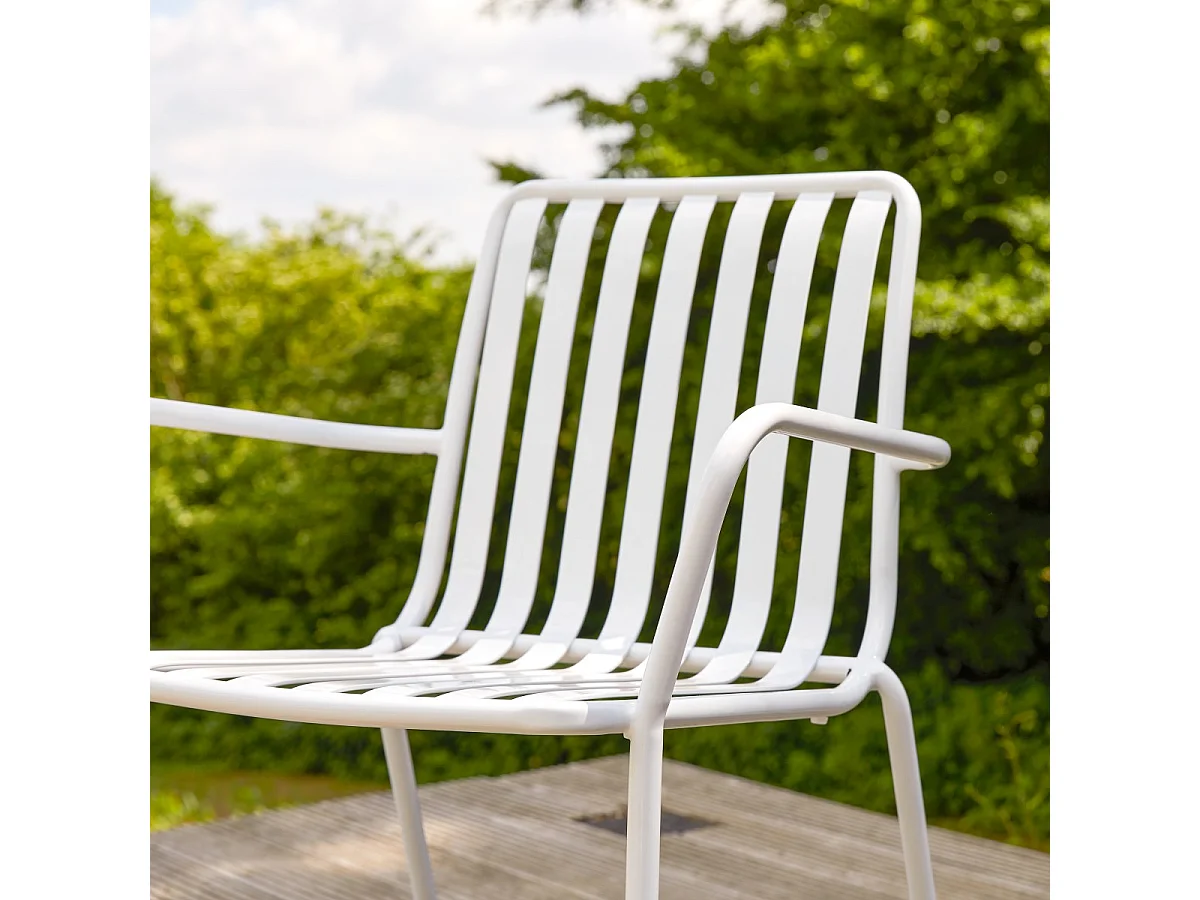 Gaby - White metal garden armchair
