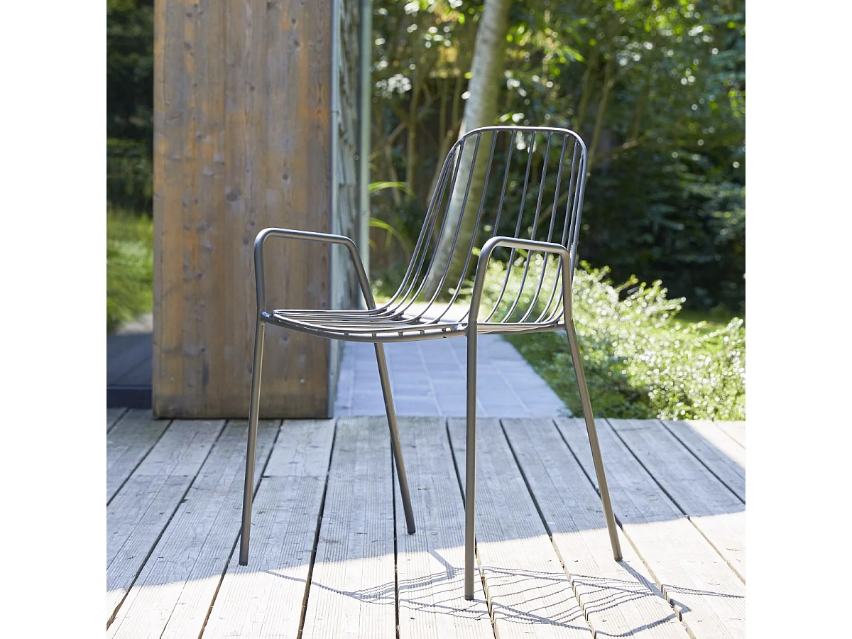 Poltrona da giardino in metallo verniciato Arty dark grey