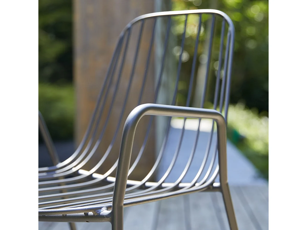 Poltrona da giardino in metallo verniciato Arty dark grey