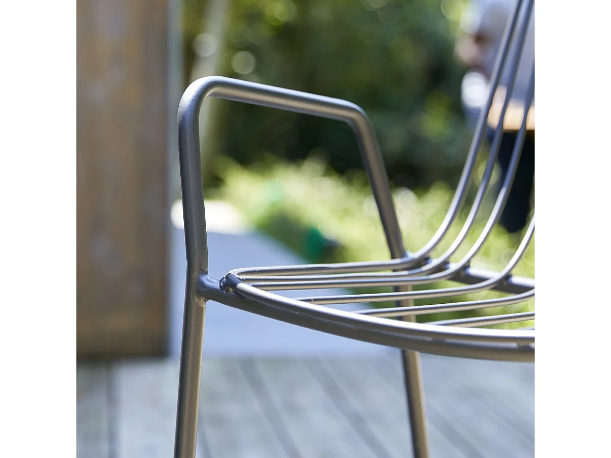 Poltrona da giardino in metallo verniciato Arty dark grey