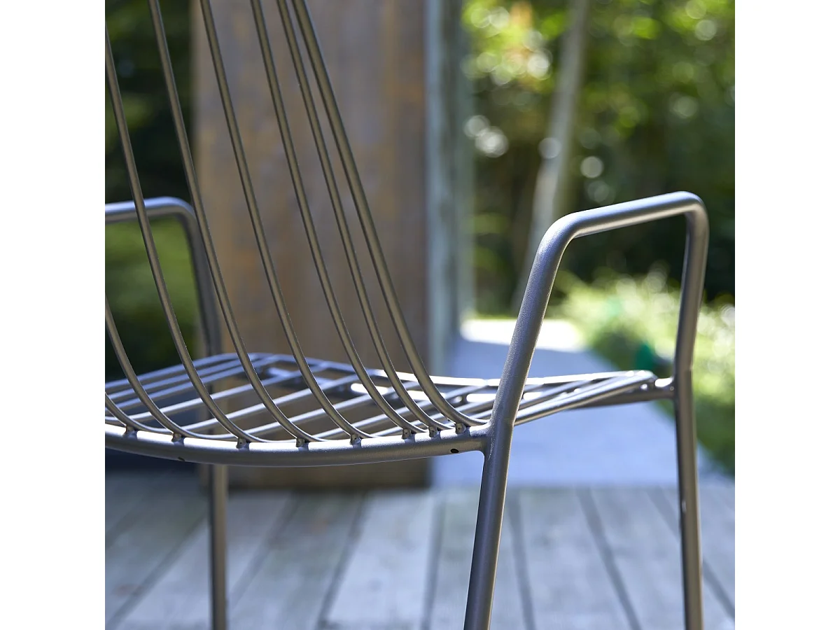 Poltrona da giardino in metallo verniciato Arty dark grey