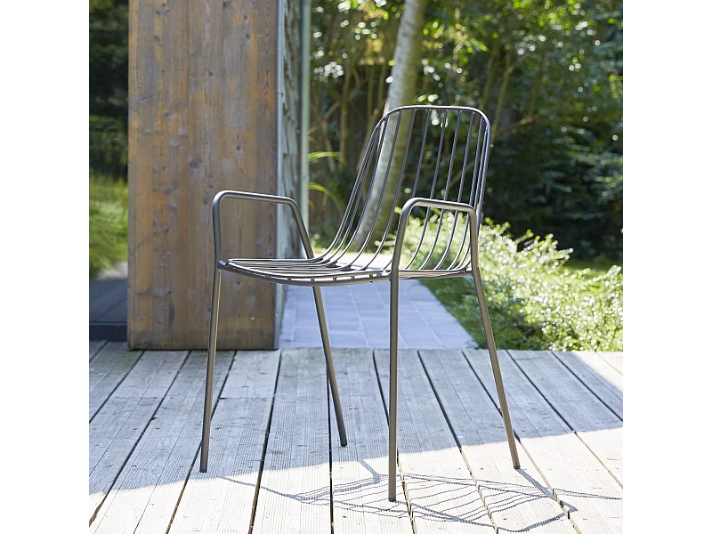 Poltrona da giardino in metallo verniciato Arty dark grey