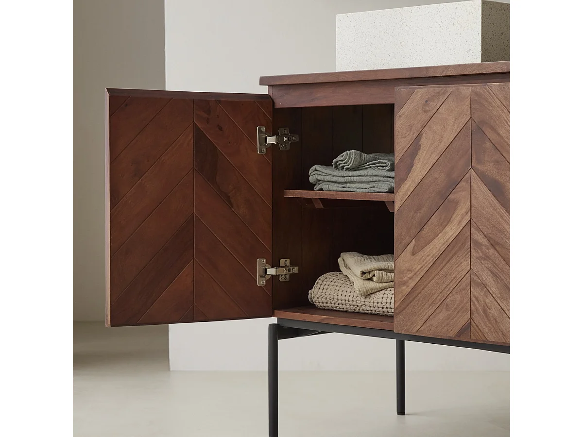 Mobile per il bagno Ismaël in palissandro massello da 80 cm