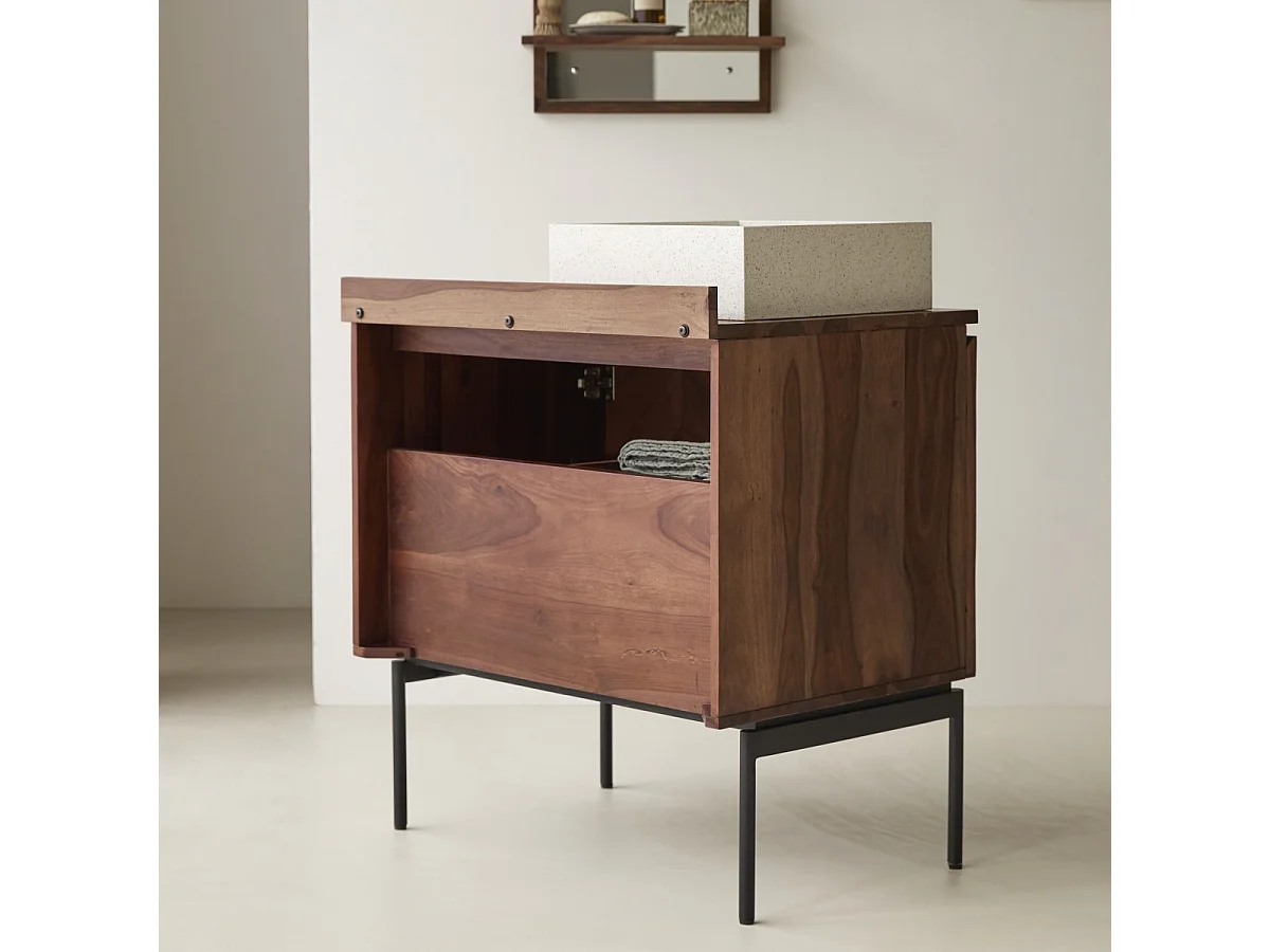 Mobile per il bagno Ismaël in palissandro massello da 80 cm