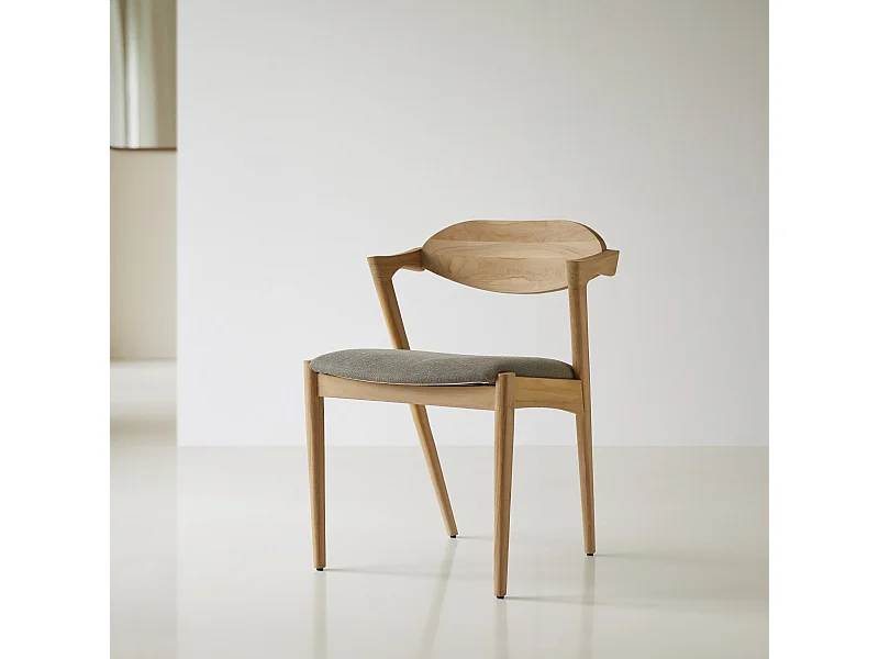 Sedia Guido in legno di teak massello e tessuto