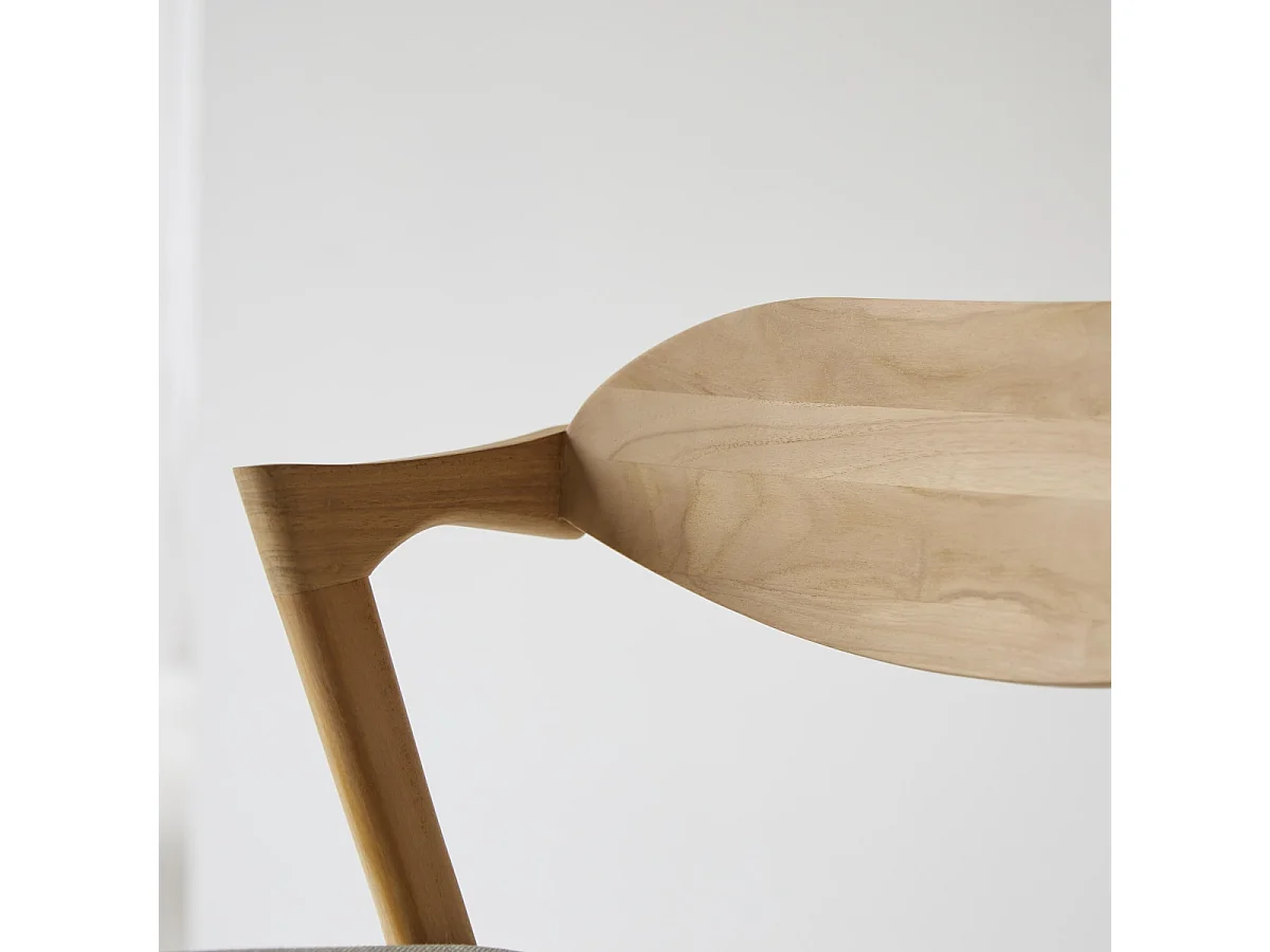 Sedia Guido in legno di teak massello e tessuto