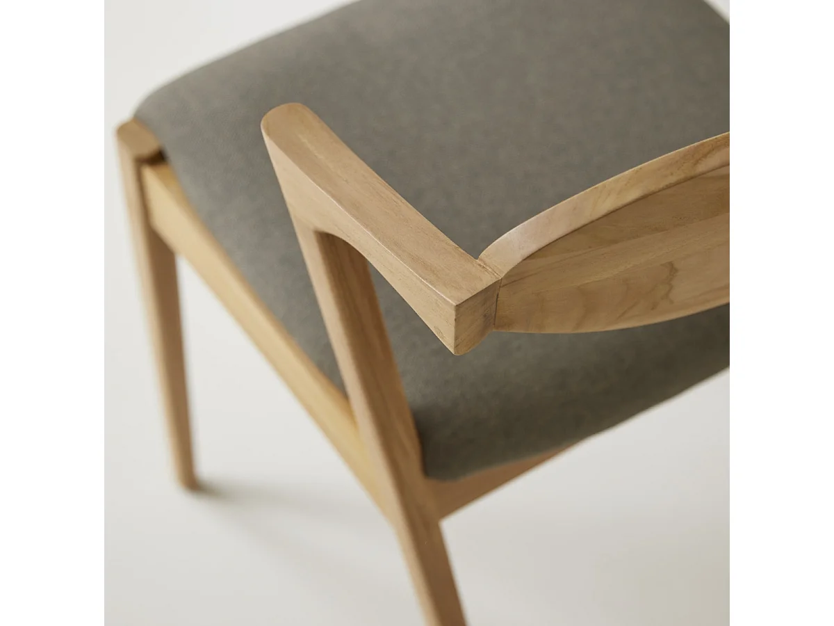 Sedia Guido in legno di teak massello e tessuto