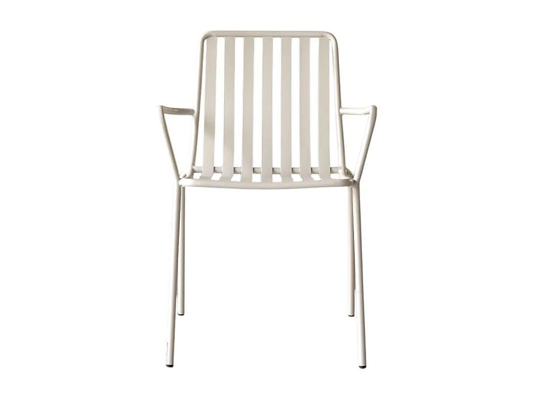 Sessel Gaby Cream aus beschichtetem Metall