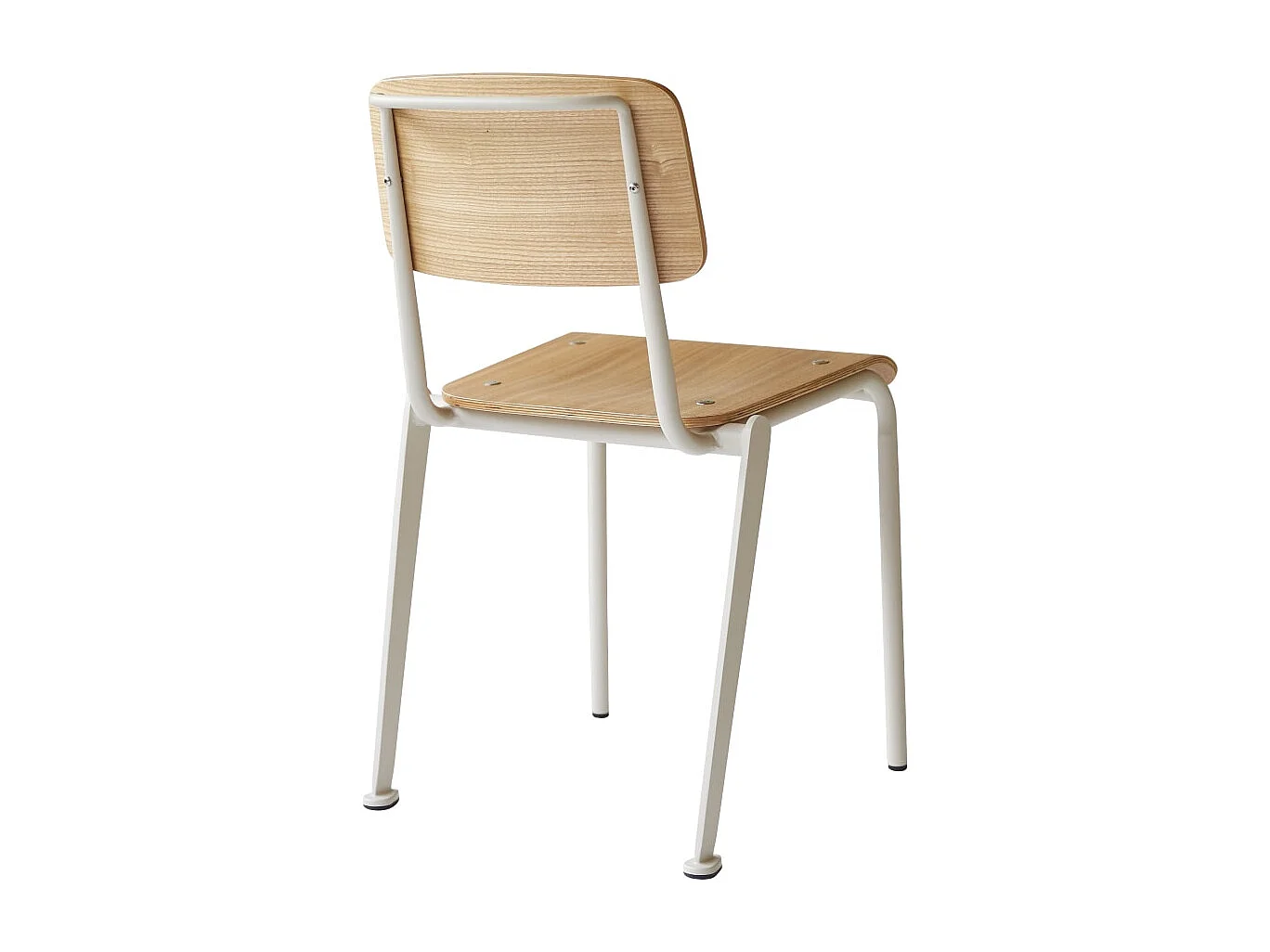 Sedia in metallo e legno di frassino Mio white