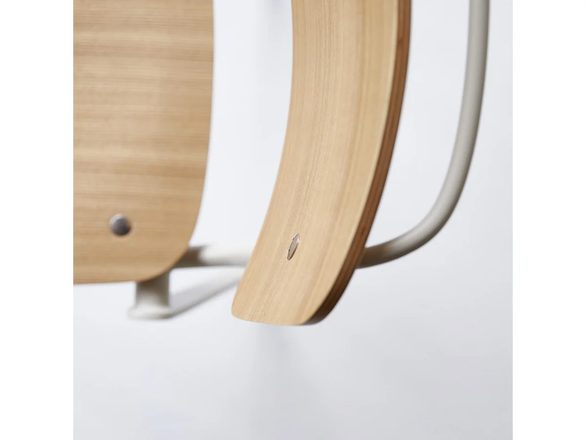 Stuhl Mio aus Metall und Eschenholz, white