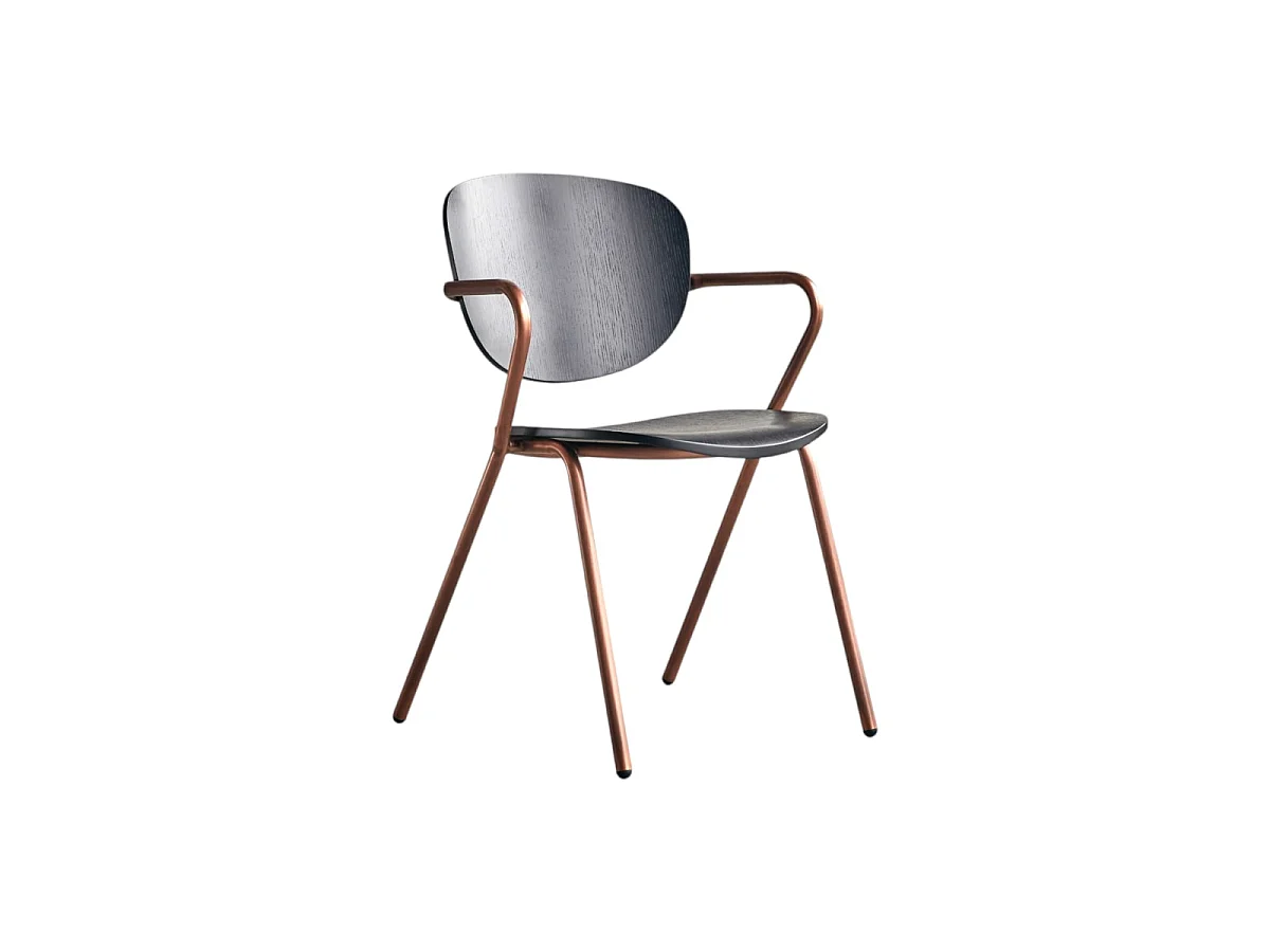 Ada - Copper oak and metal chair
