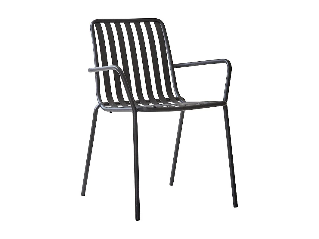 Fauteuil en métal peint Gaby black