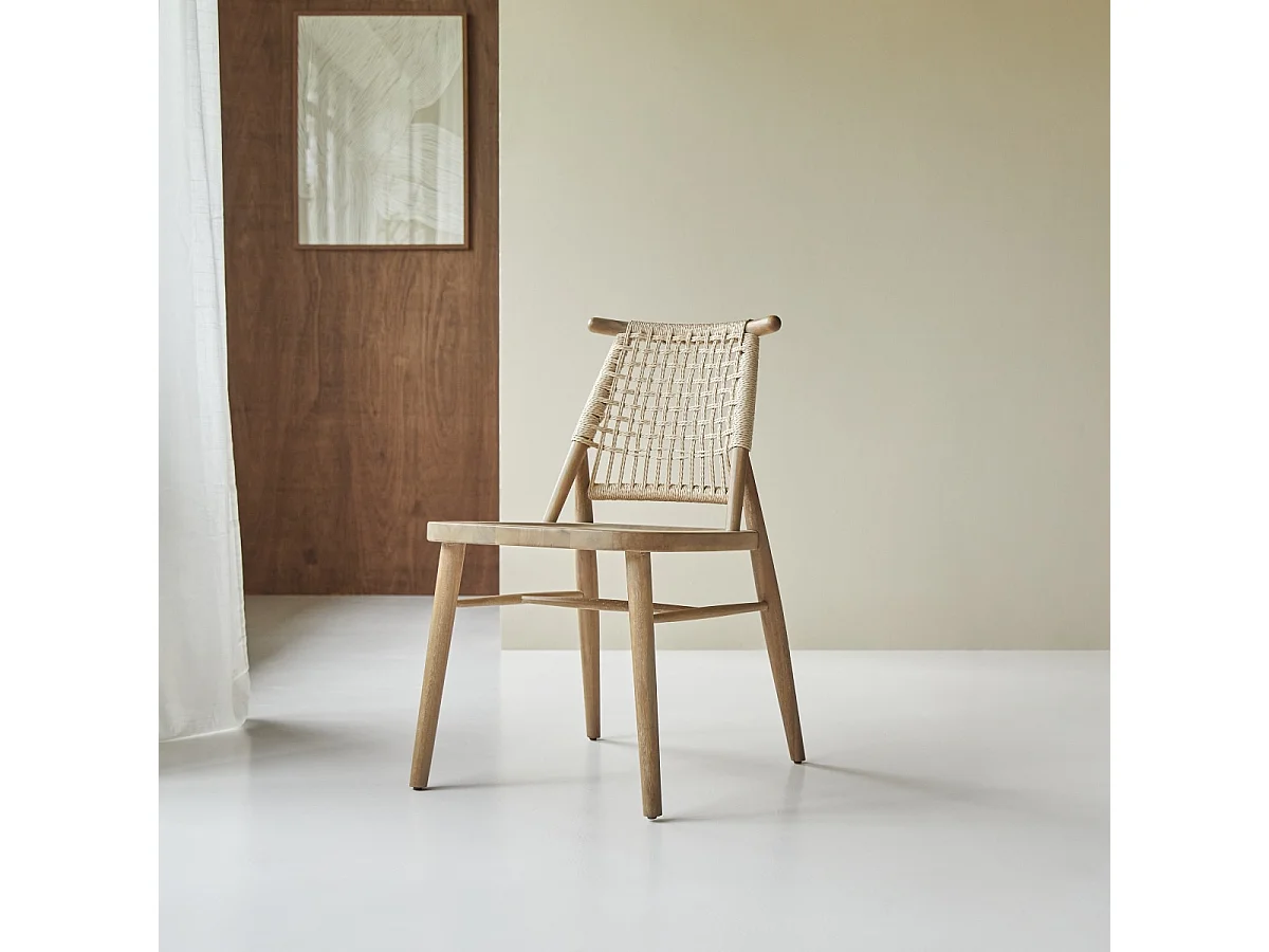 Set di 2 sedie in legno d'acacia e corda Arturo