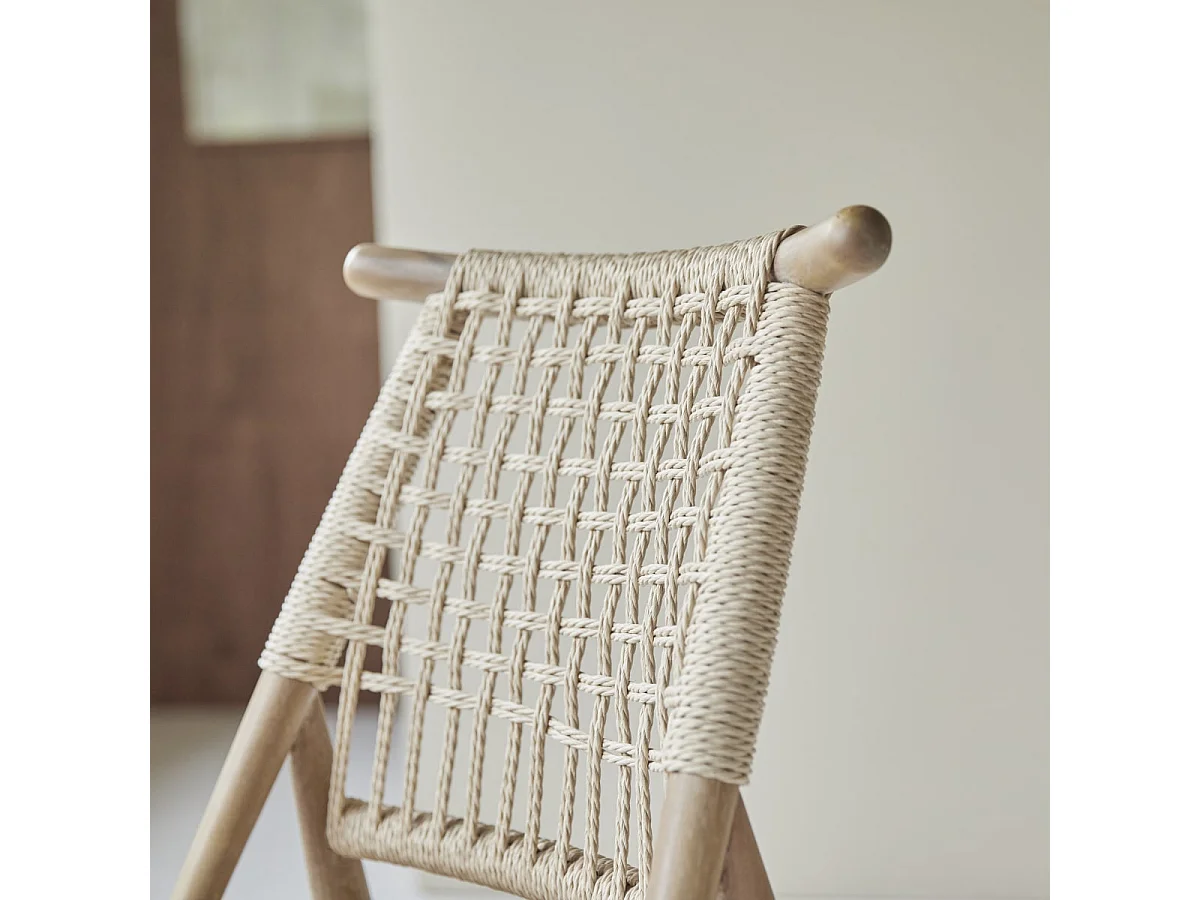 Set di 2 sedie in legno d'acacia e corda Arturo