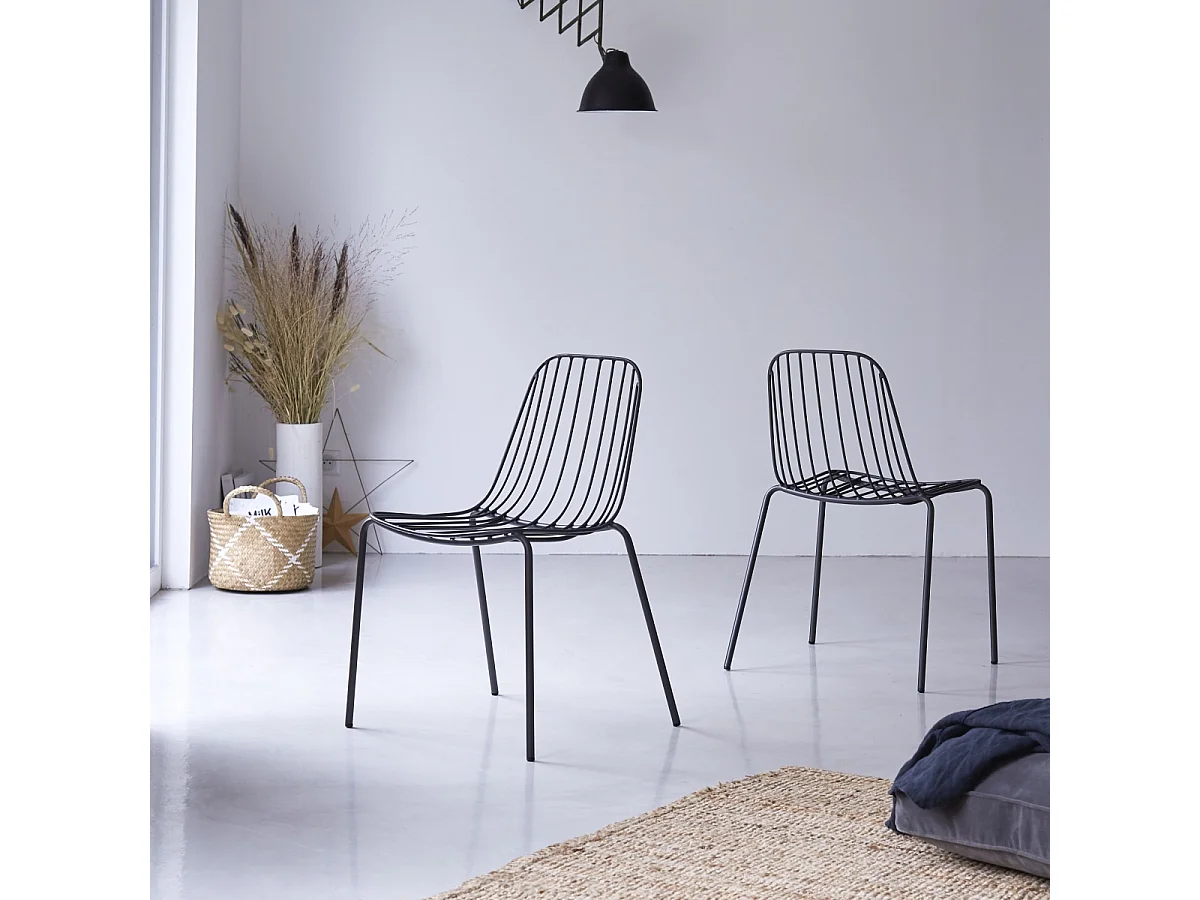 Chaise en métal peint Arty dark grey