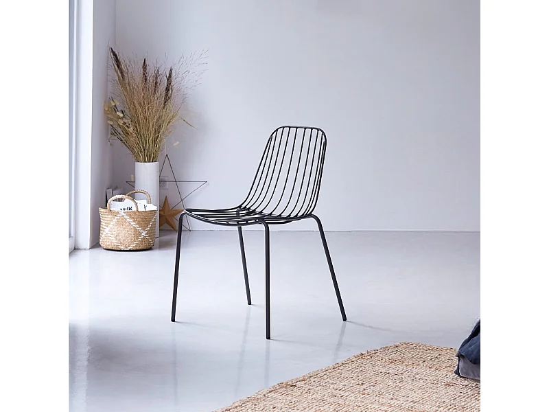 Chaise en métal peint Arty dark grey