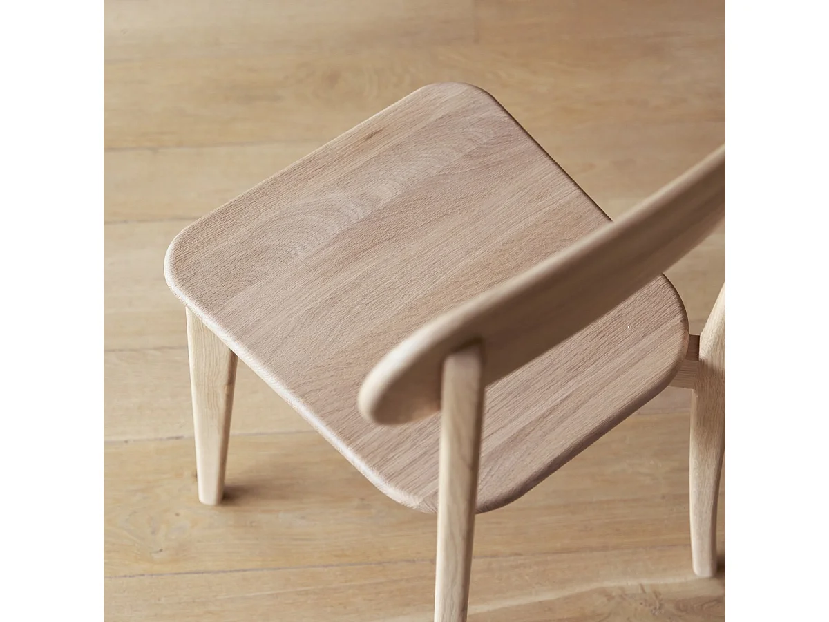 Set Abel aus 2 Stühlen aus massivem Eichenholz