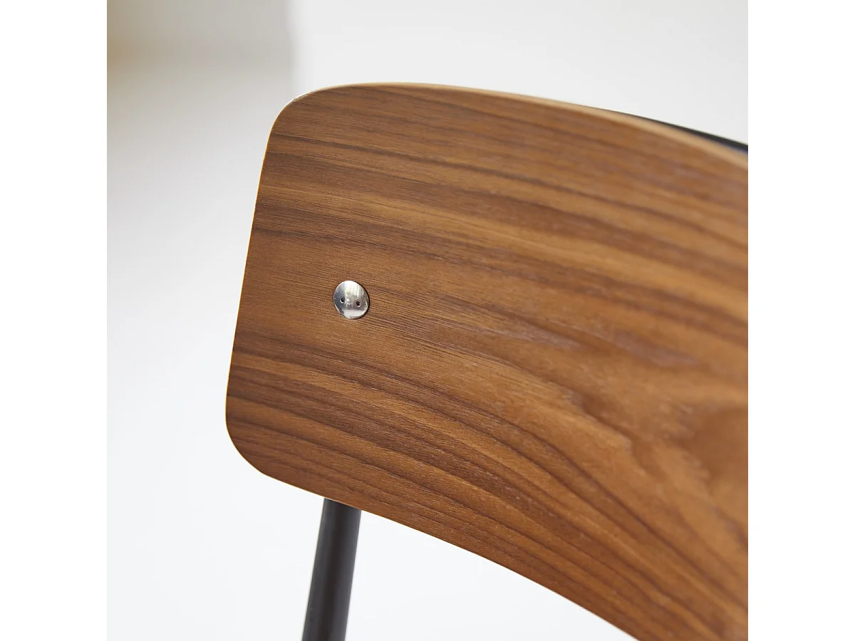 Sedia in metallo e legno di noce Mio black