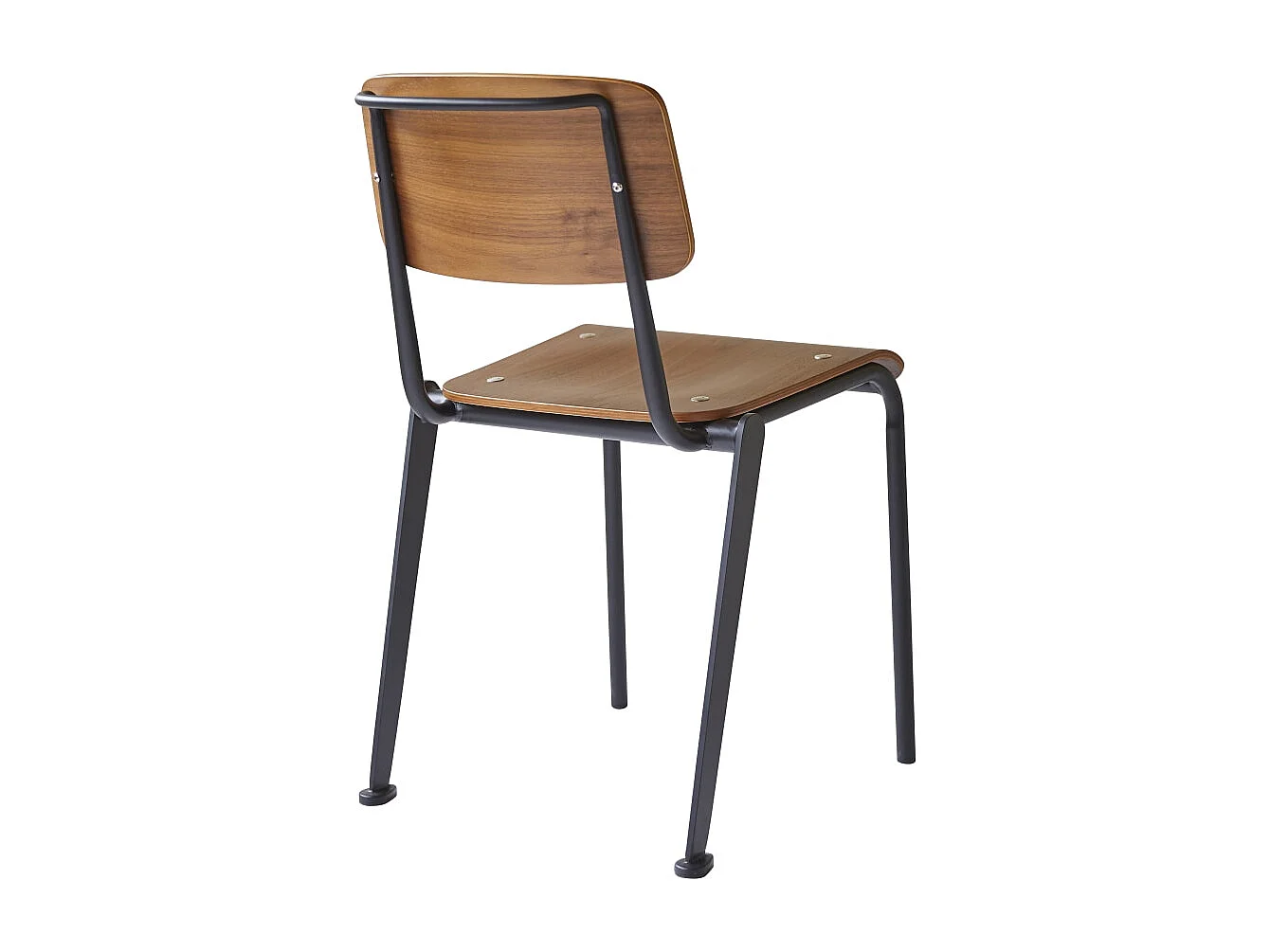 Sedia in metallo e legno di noce Mio black