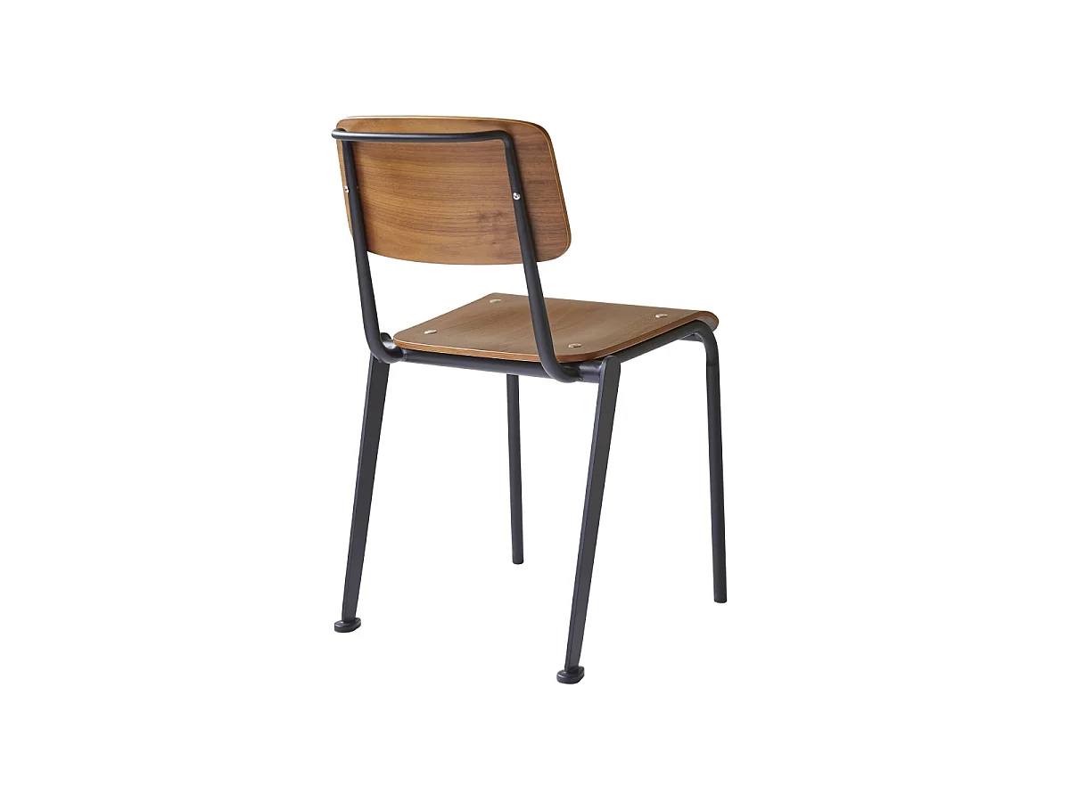 Stuhl Mio aus Metall und Nussbaumholz, black