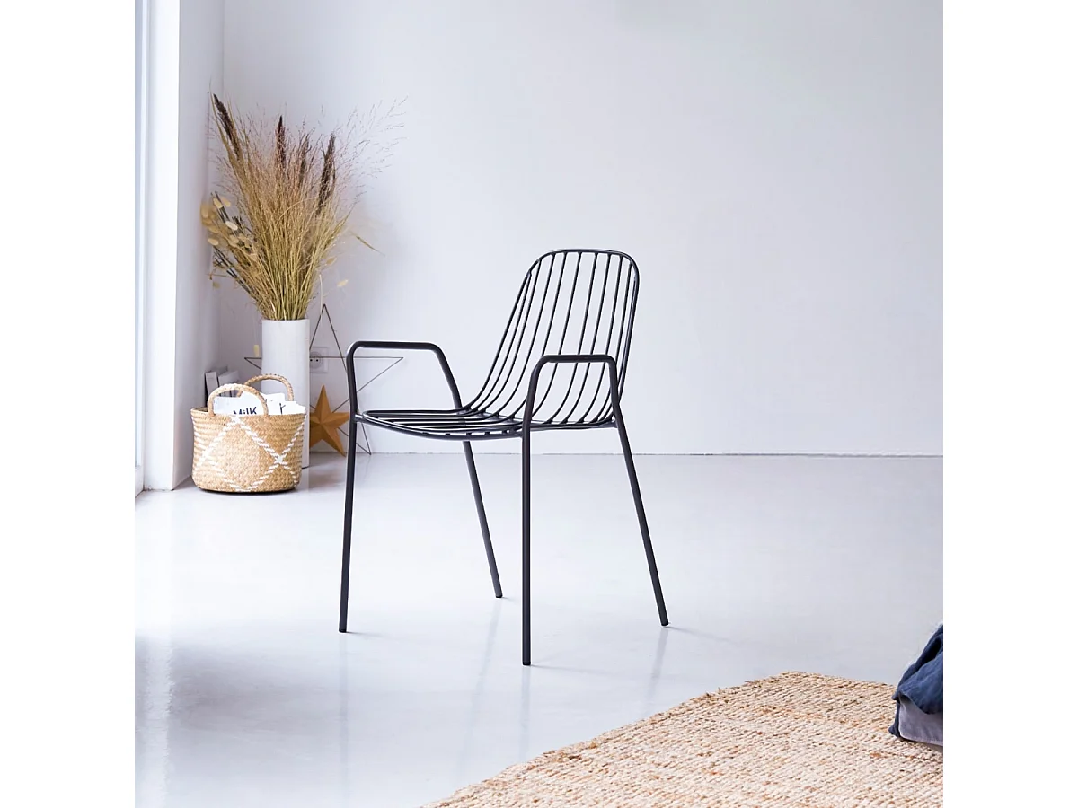 Fauteuil en métal peint Arty dark grey