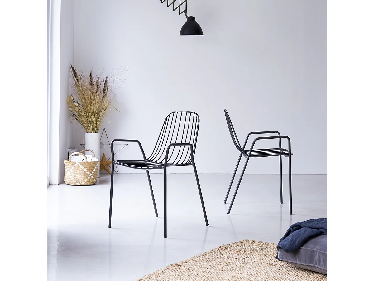 Fauteuil en métal peint Arty dark grey