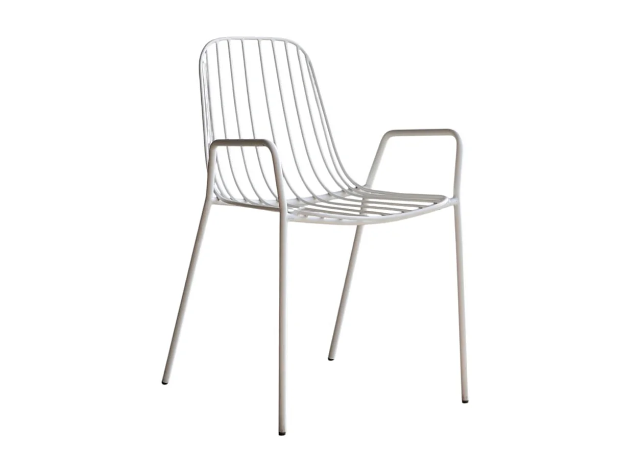 Lehnstuhl aus Metall Arty weiß  lackiert