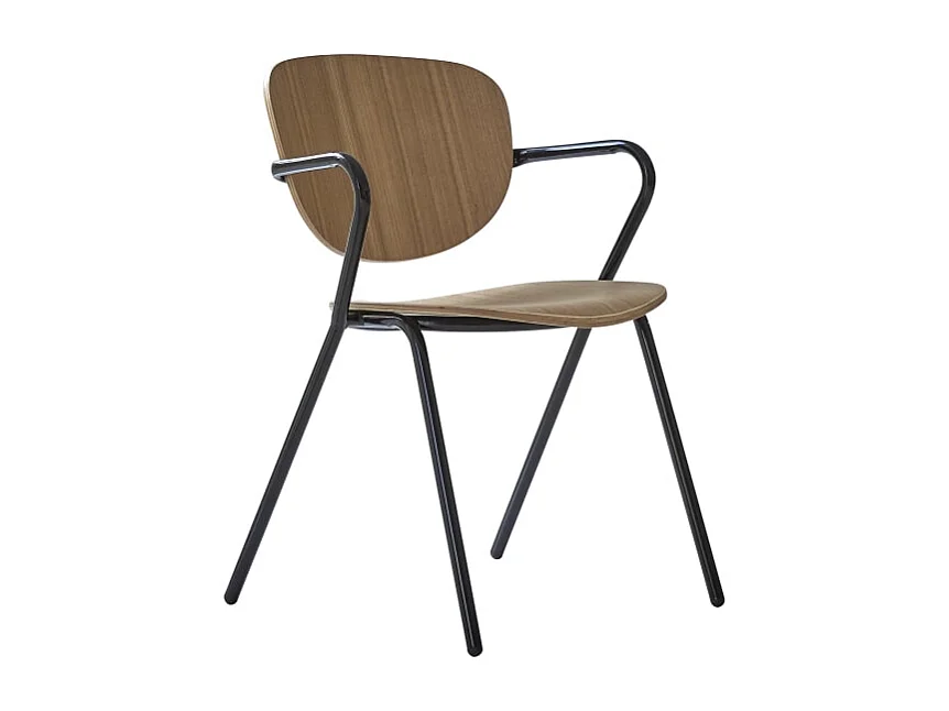 Sedia in metallo e legno di frassino Ada