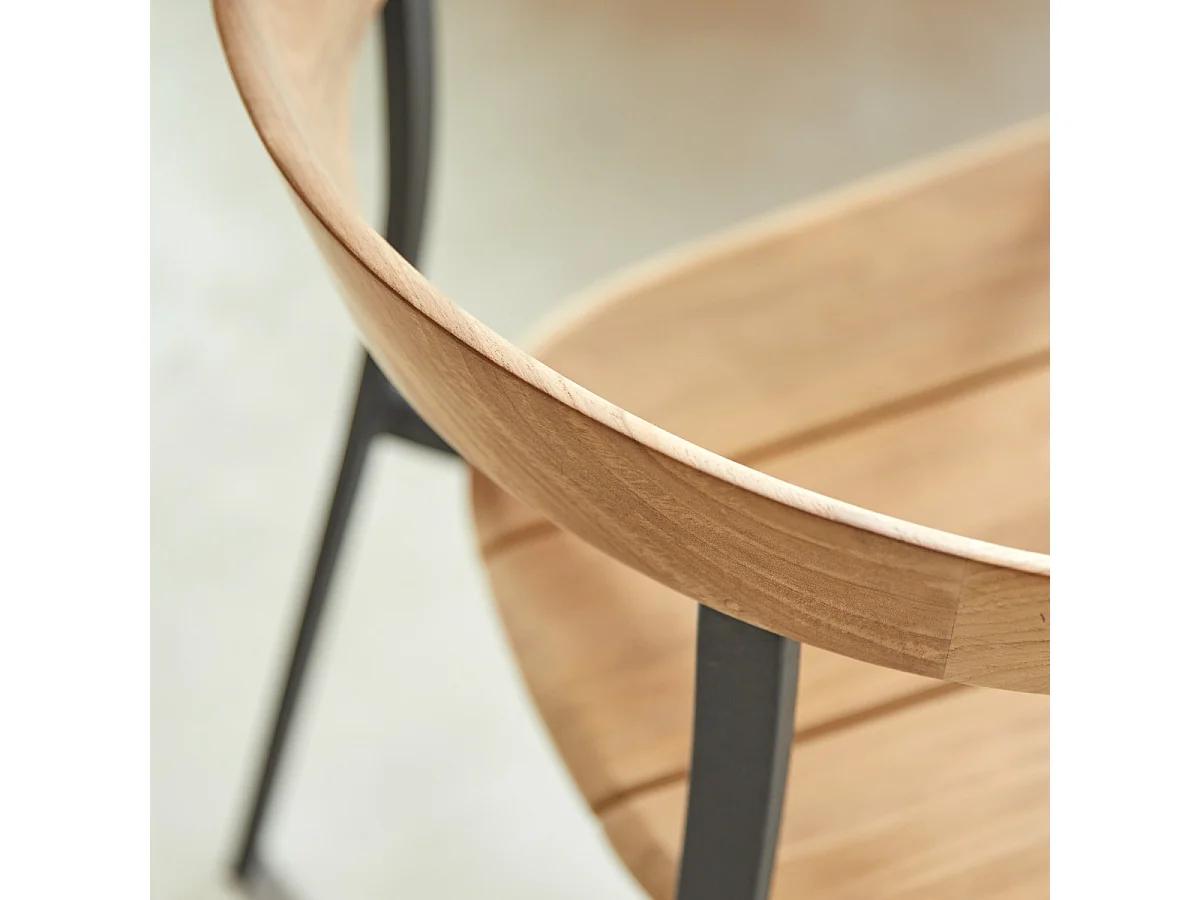 Stuhl Arco aus massivem Teakholz und Aluminium