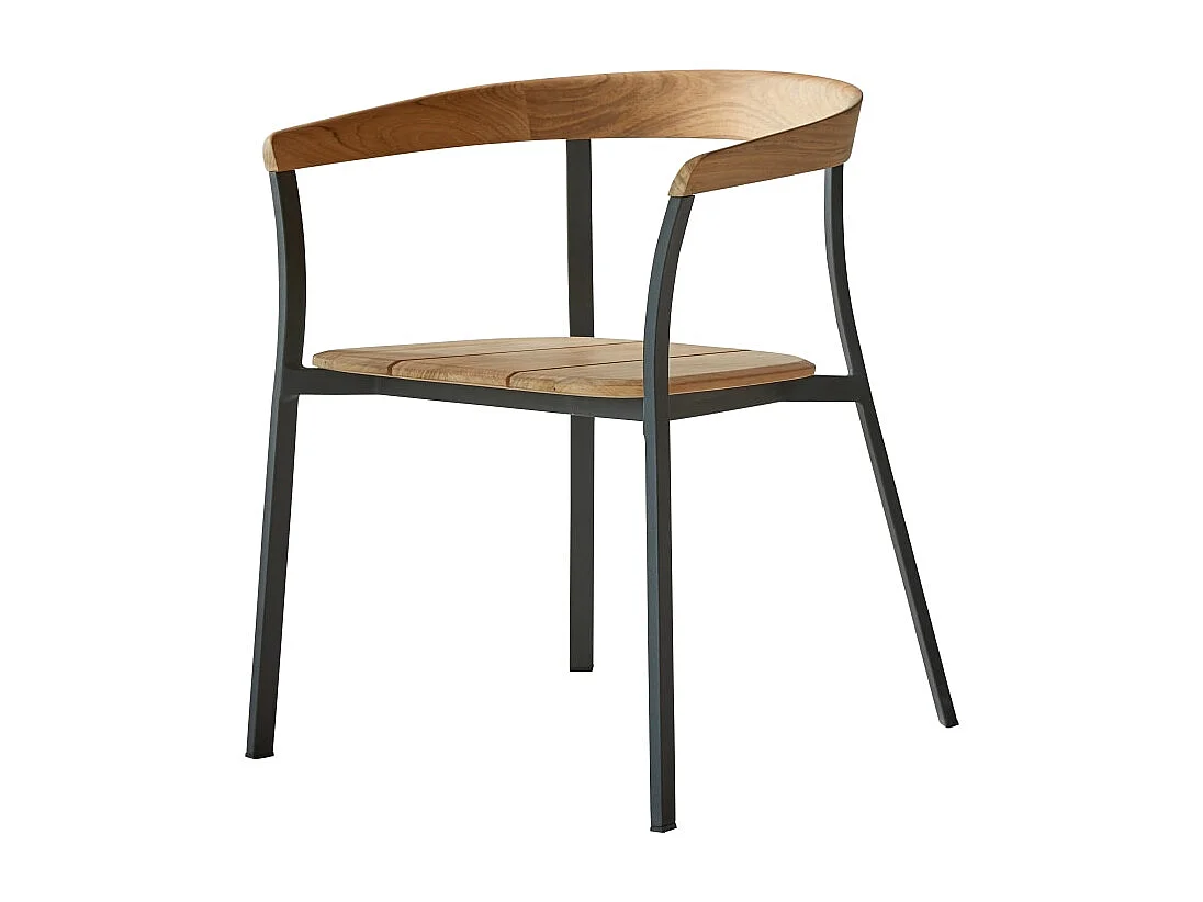 Stuhl Arco aus massivem Teakholz und Aluminium